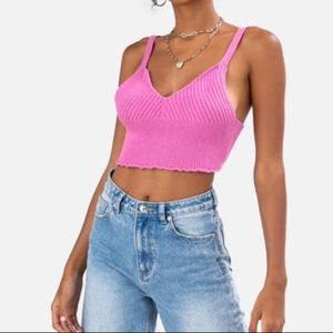 Adika pink crochet top